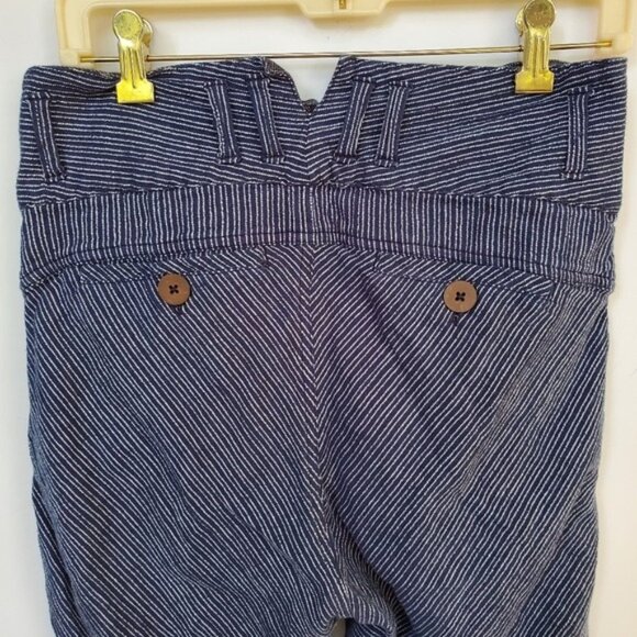 FREE PEOPLE High Waist Striped Pants Cotton - Picture 6 of 9